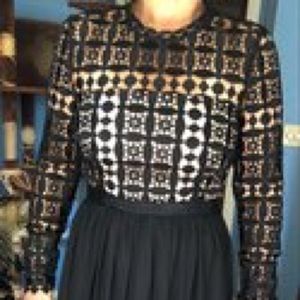Black lace top dress new